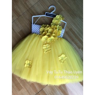 Freeship 99k toàn quốc_,Đầm TuTu màu vàng cho bé gái