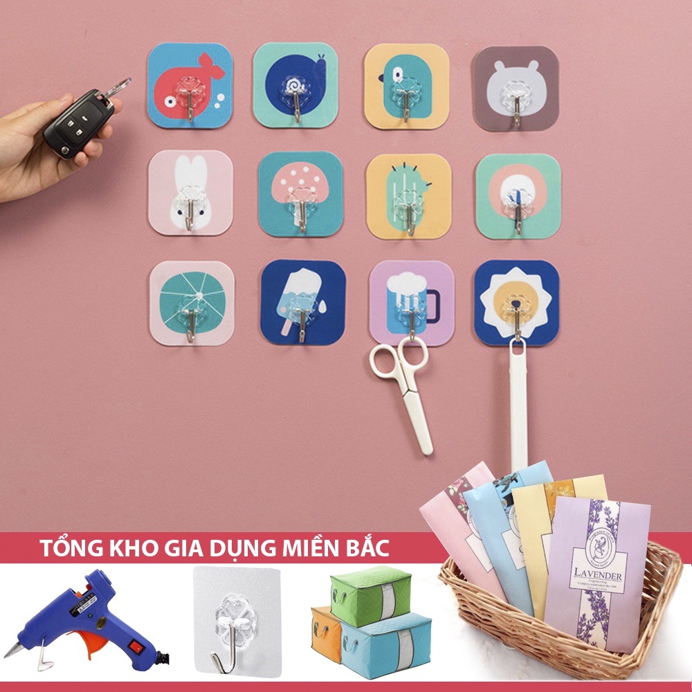 [Tổng Kho Sỉ] Móc Dán Tường Treo Đồ Decor NHIỀU HÌNH K6 Đa Năng Loại 1 - Siêu Dính Cường Lực Thần Thánh - 6X6 Cm