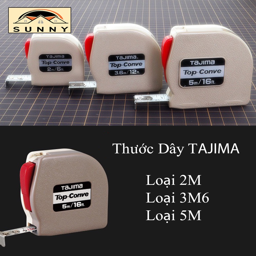 Thước Dây Cuộn Thép TAJIMA Cao Cấp Đủ SIZE 5M / 3M6 / 2M - Thước Nhật Bản Cao Cấp