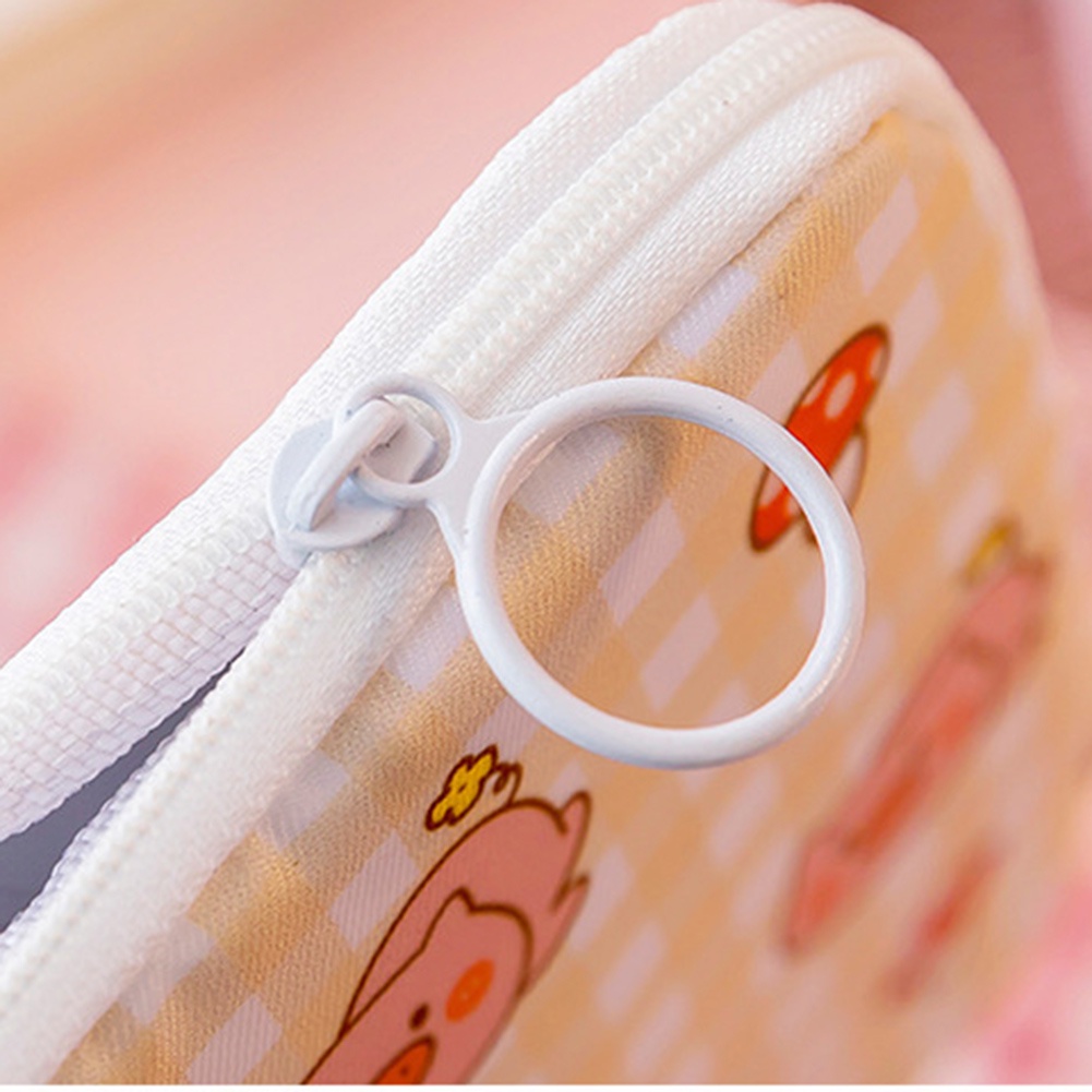 Túi Đựng Băng Vệ Sinh / Đồ Trang Điểm Bằng Cotton Có Khóa Kéo Tiện Dụng Cho Nữ