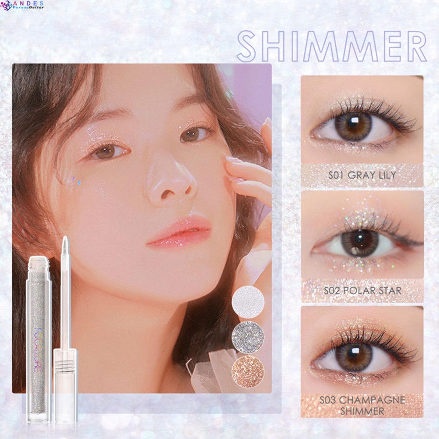 Bút kẻ mắt dạng lỏng FOCALLURE màu nhũ lấp lánh lâu trôi chống thấm nước | BigBuy360 - bigbuy360.vn