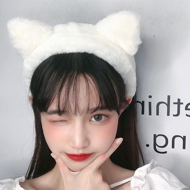 Cài Tóc Hình Tai Mèo Dễ Thương Ngọt Ngào Sang Trọng Rộng Vành Mặt Rửa Mặt Headband