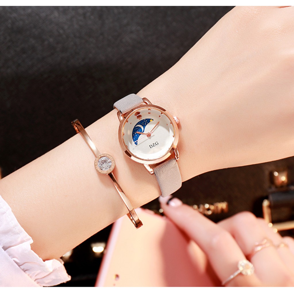 [Mã FAMARAL2 giảm 10K đơn 50K] [CỰC ĐẸP] ĐỒNG HỒ NỮ DÂY DA DZG MÂY XANH D266 PHONG CÁCH HÀN QUỐC | BigBuy360 - bigbuy360.vn