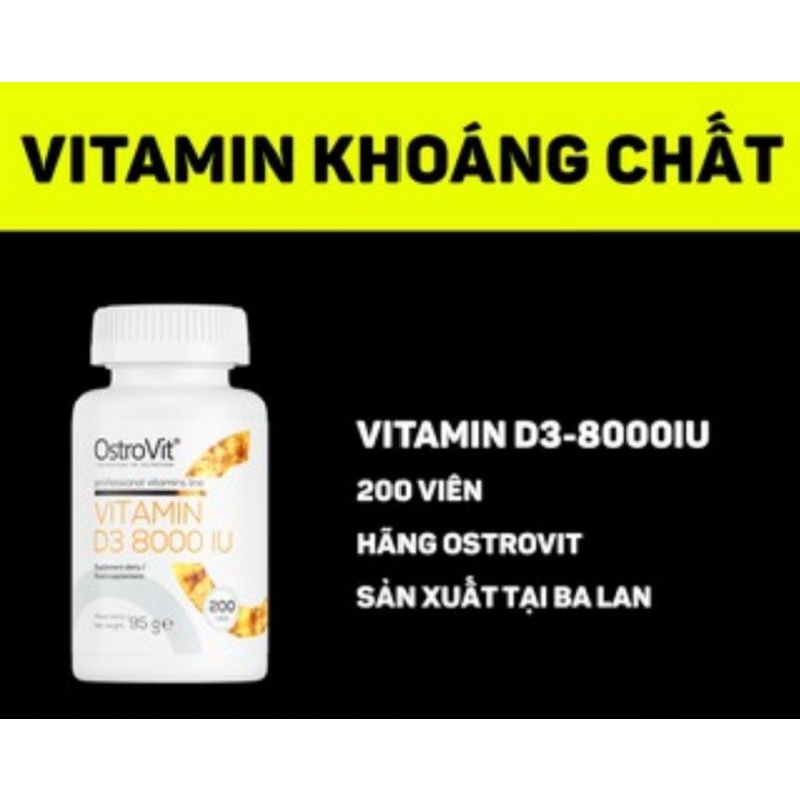 Viên Bổ Sung Ostrovit Vitamin D3 8000iu - 200 viên CHÍNH HÃNG TẠI WHEYSINHVIEN.COM