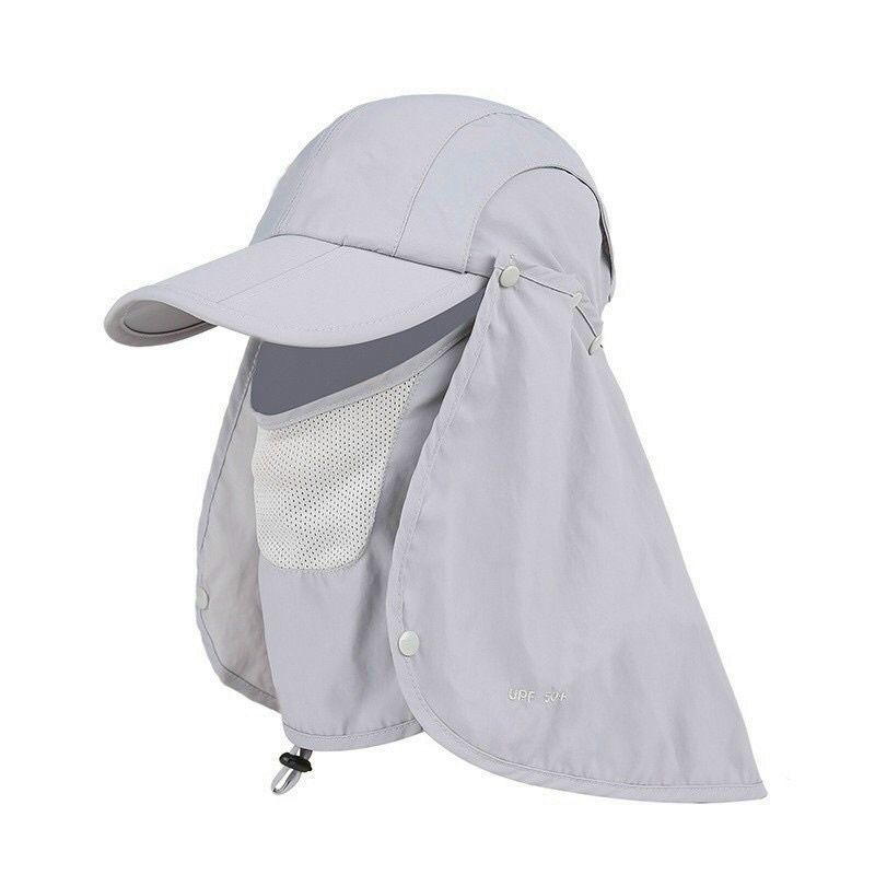 Nón Mũ Chống Nắng Chơi Golf Chất Vải Mát, Kèm Khăn Che Mặt và Chùm Gáy