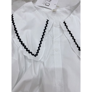 Áo sơ mi form rộng phối viền (chất đẹp)