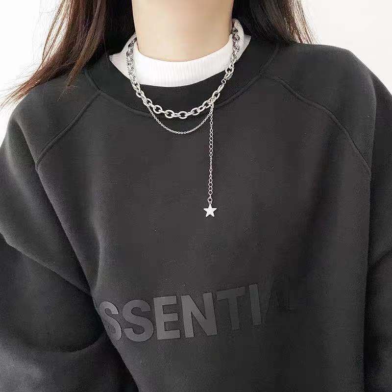 Vòng cổ Hai Lớp Tua Rua Hình Trái Tim/Gấu/Bướm/Phi Hành Gia Phong Cách Punk Đường Phố Unisex