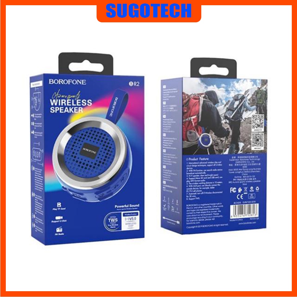 Loa bluetooth mini Borofone BR2 chính hãng, loa không dây âm thanh hay pin cực trâu