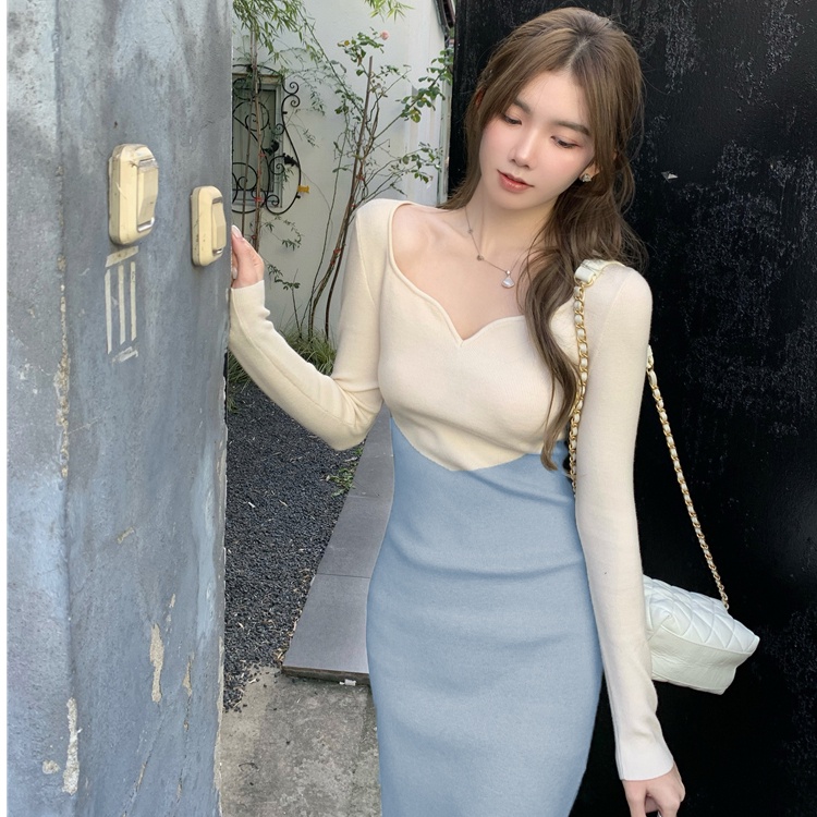 Đầm Nữ Phối Màu Độc Đáo Thời Trang Hàn Quốc Thanh Lịch