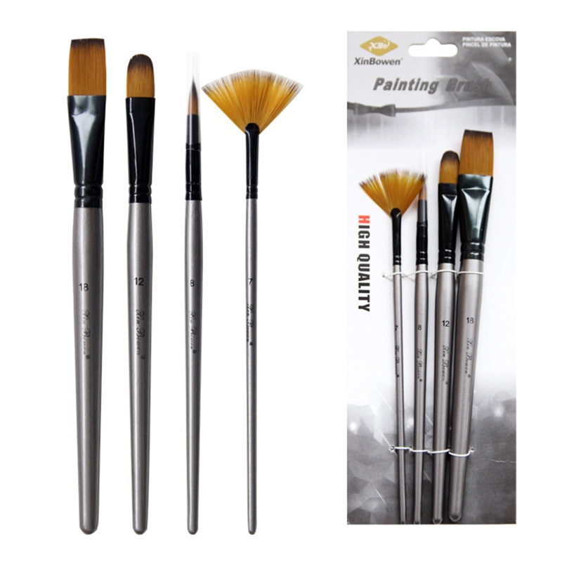 Set 4 Cọ Vẽ Tranh Sơn Dầu Màu Nước