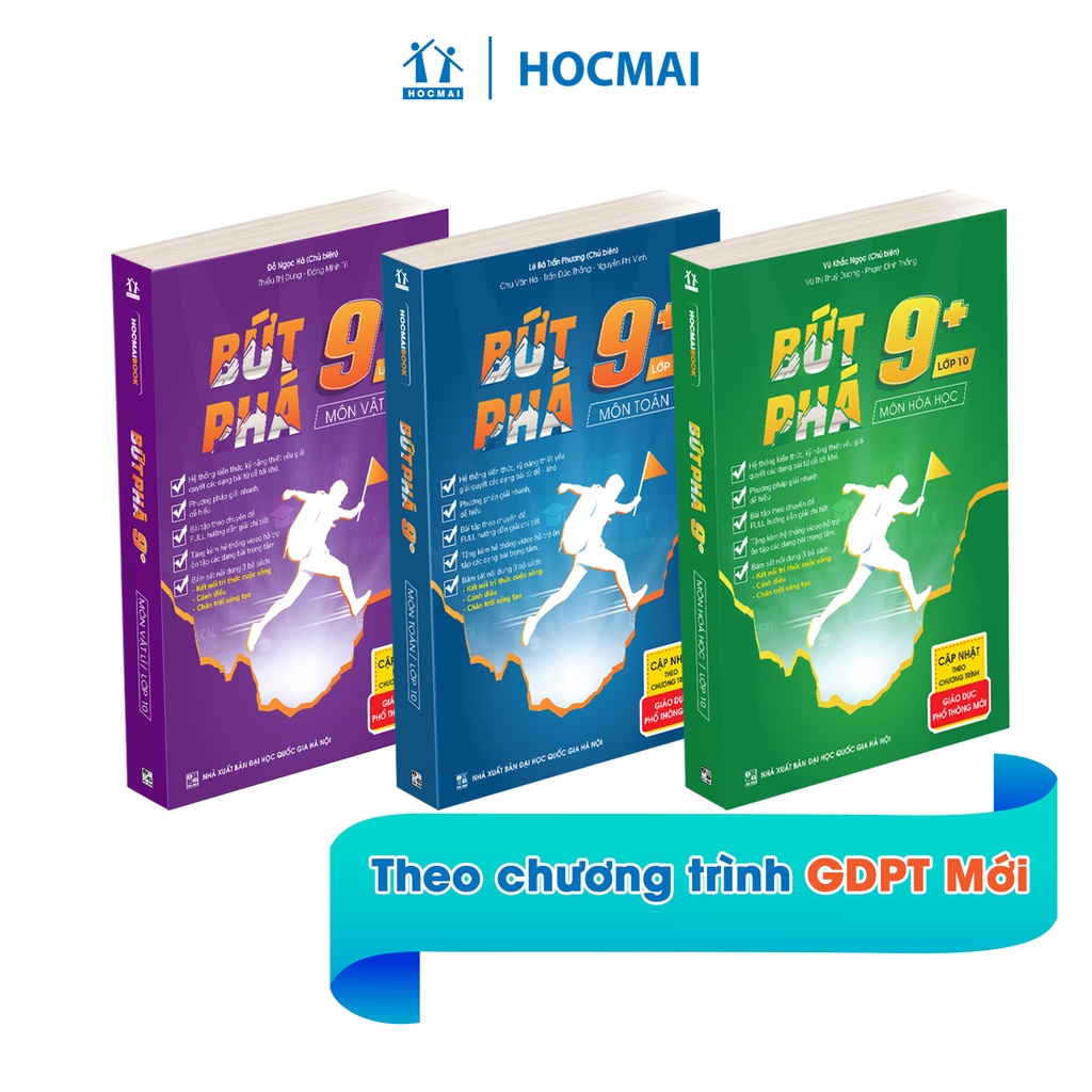 Sách - Combo 3 cuốn bứt phá 9+ lớp 10 môn Toán, Lí, Hóa (theo chương trình GDPT MỚI)