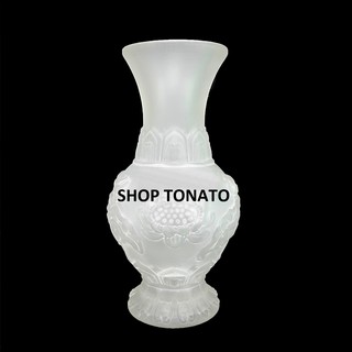 BÌNH BÔNG,LỌ HOA SEN LƯU LY TRẮNG CAO 20CM,25CM