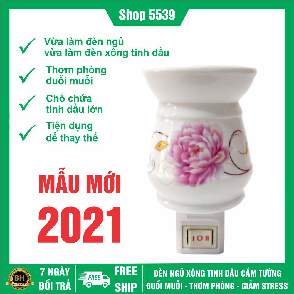 Đèn xông tinh dầu phòng ngủ chất liệu gốm sứ cao cấp - Shop 5539
