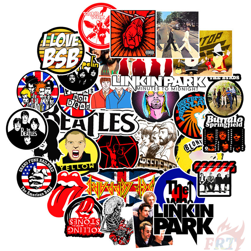 Set 50 Miếng Dán Trang Trí Hình Nhạc Rock Chống Thấm Nước