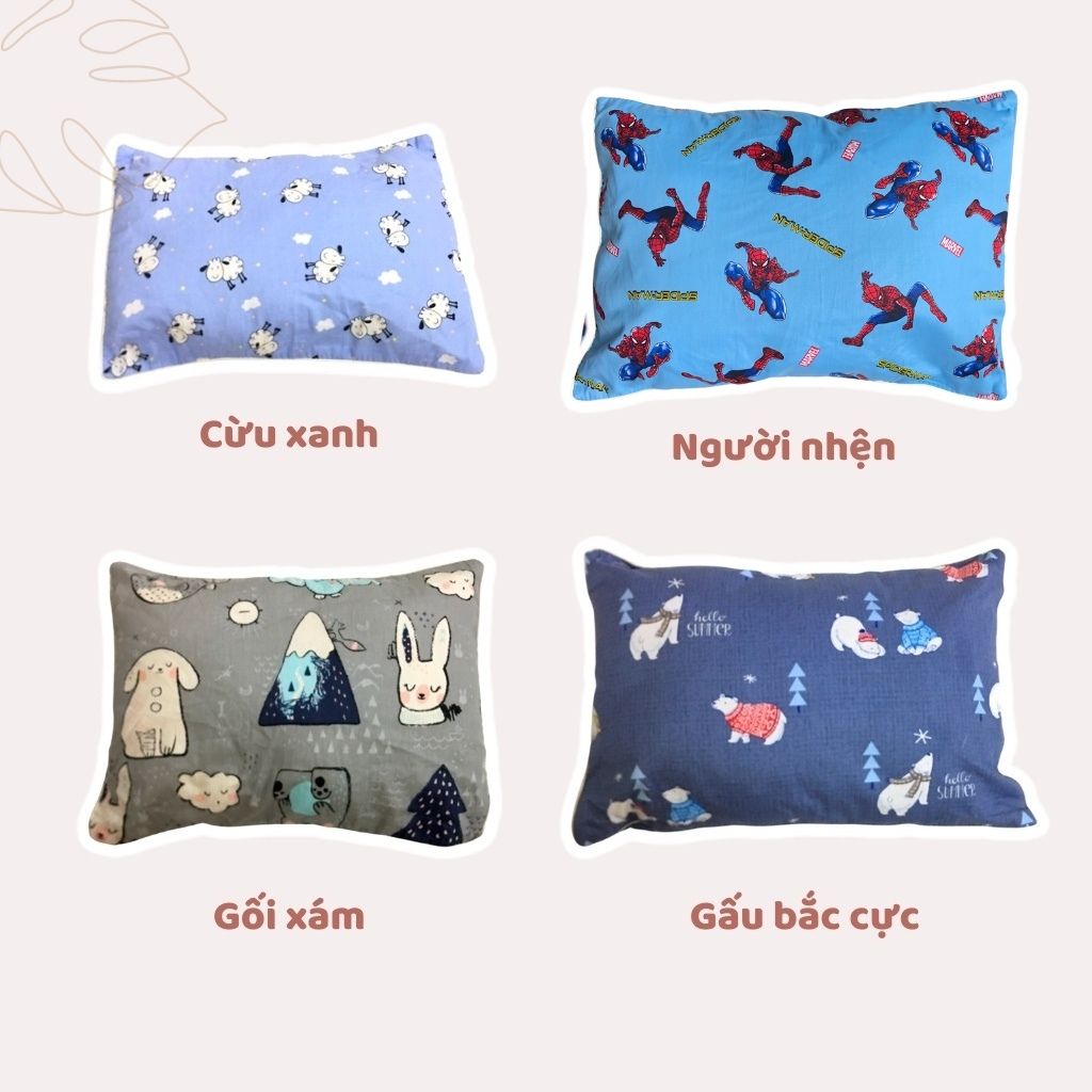 Gối trẻ em cao cấp cotton cho bé 2,3,5 tuổi mịn màng thoáng mát - Mẹ Min Shop