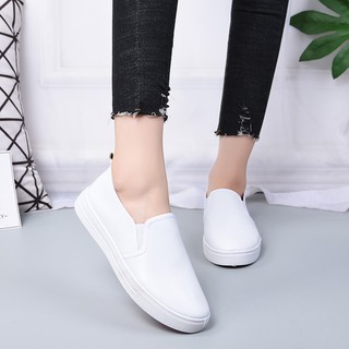 Giày Thể Thao Trắng Đế Bằng Thời Trang Hàn Quốc Năng Động