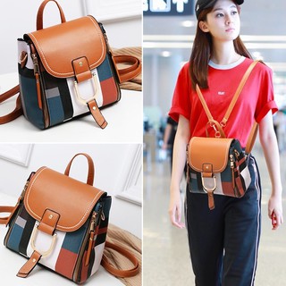 [Giá Sốc]Balo nữ caro phối màu 2in1 hot trend 2019