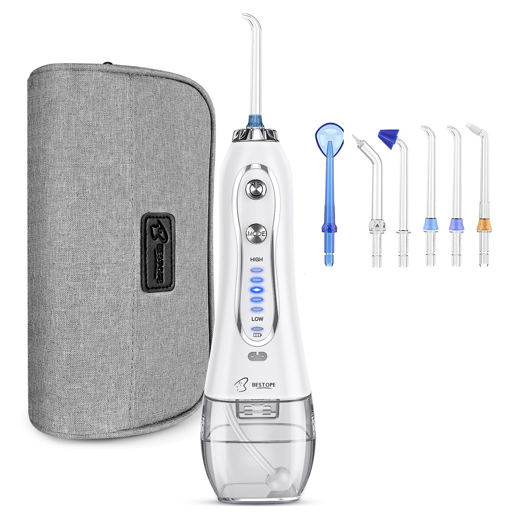 Máy tăm nước Bestope cầm tay 6 đầu tăm chống thấm nước