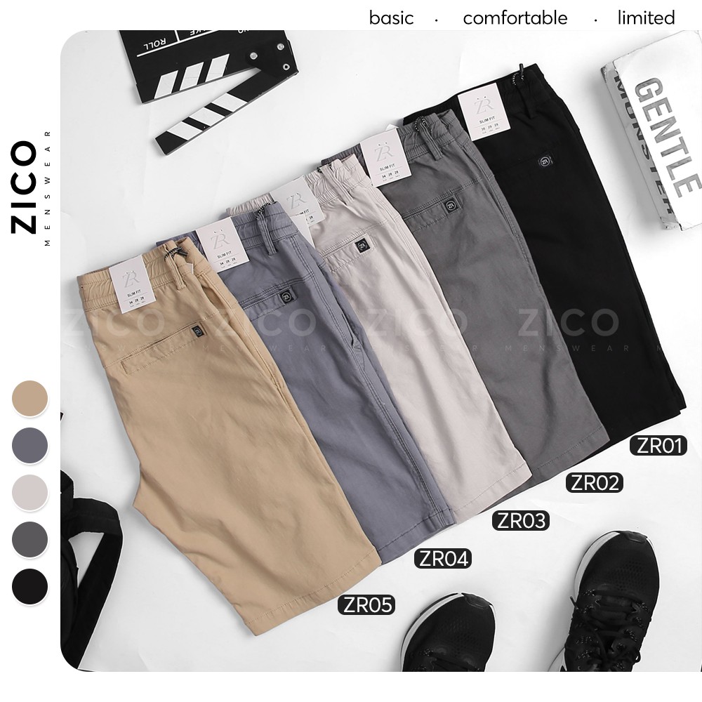 Quần short kaki nam ZICO MENSWEAR kiểu dáng trẻ trung - Chất liệu kaki cao cấp, lưng thun co dãn - ZR03