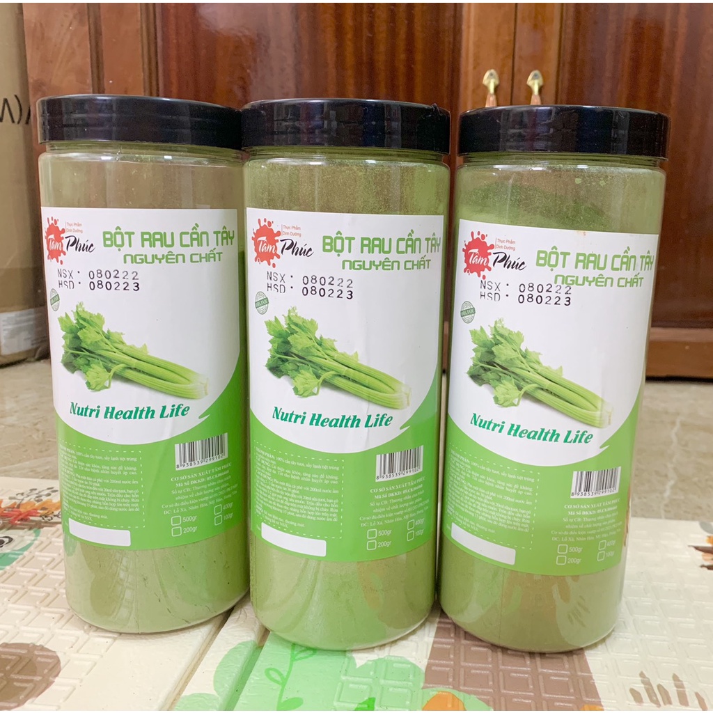 Bột cần tây giảm cân (hộp 500g sang trọng), bột cần tây sấy lạnh, nguyên chất, đẹp da, ổn định huyết áp