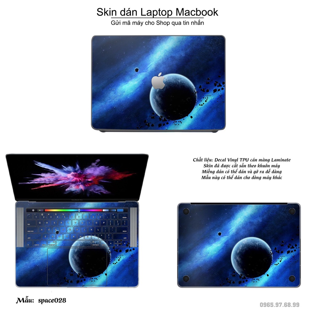 Skin dán Macbook mẫu không gian (đã cắt sẵn, inbox mã máy cho shop)