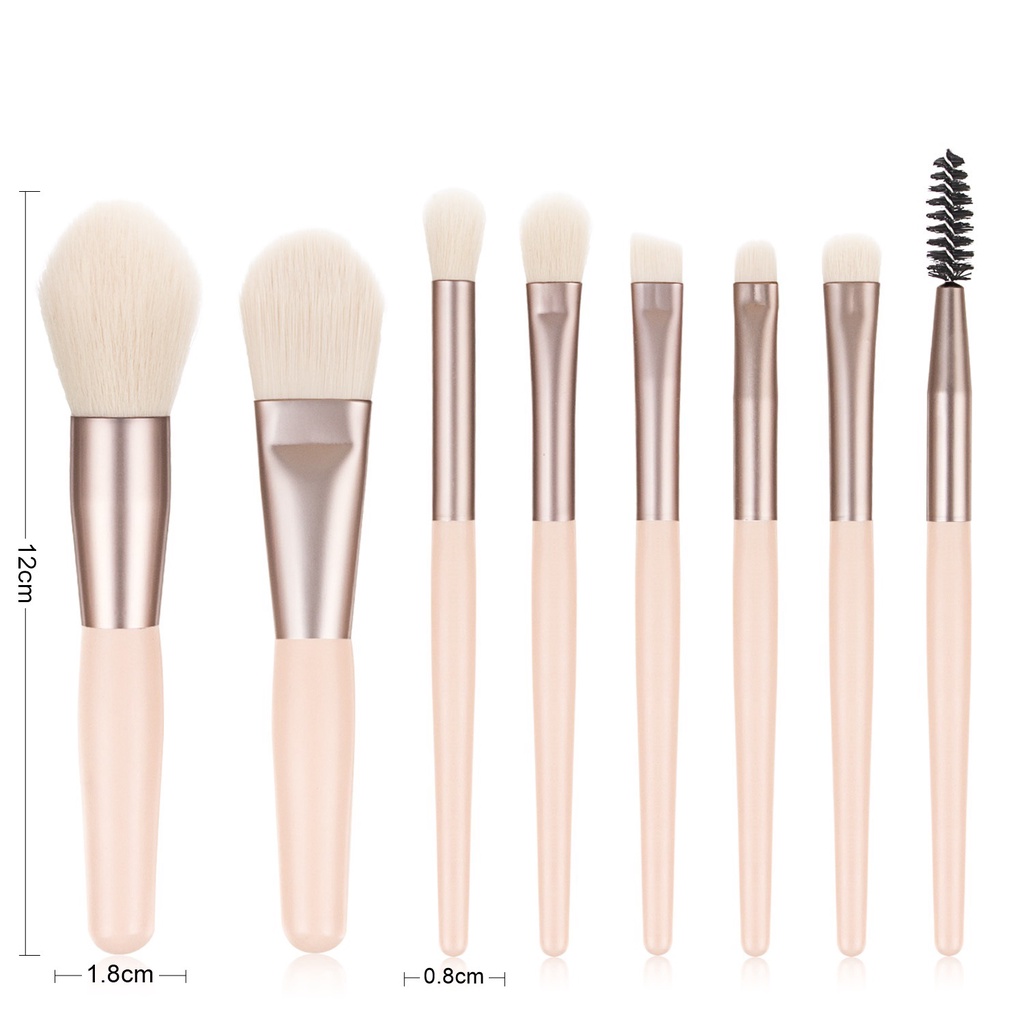 Set 8 Cọ Trang Điểm Lông Mềm Mini Tiện Dụng Mang Theo Du Lịch