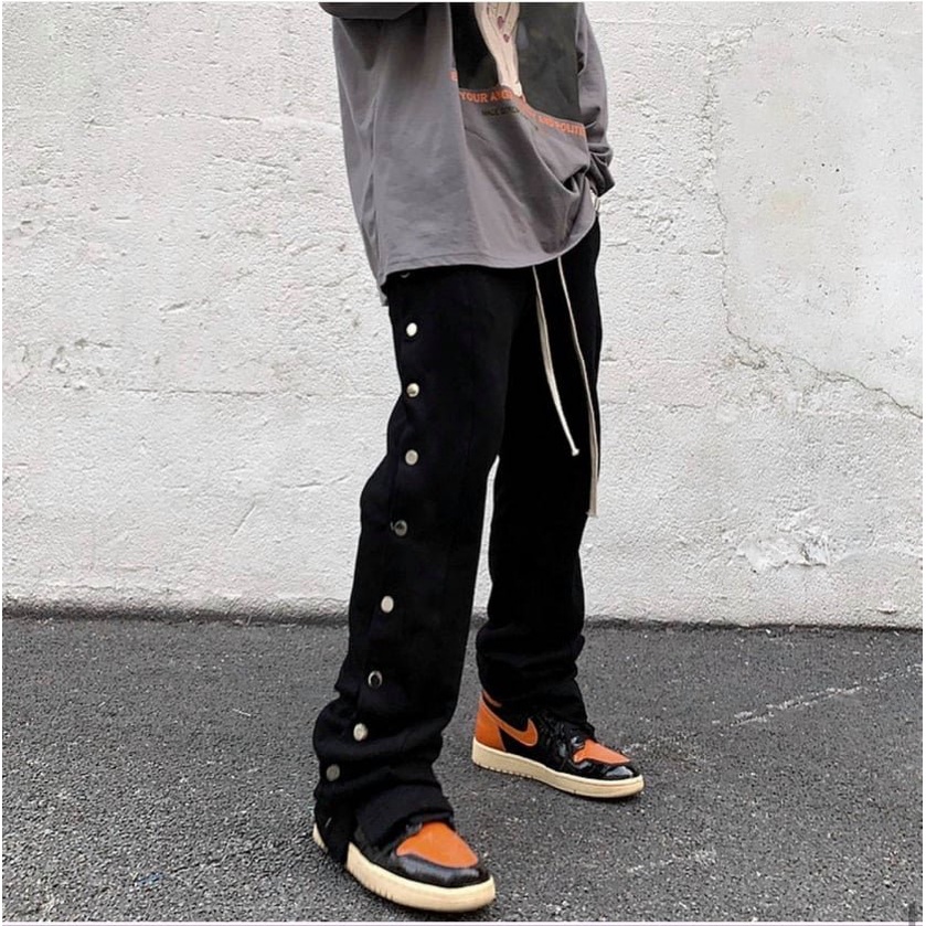 Quần Button Trackpant Streetwear cực ngầu ( Dáng rộng + cúc )