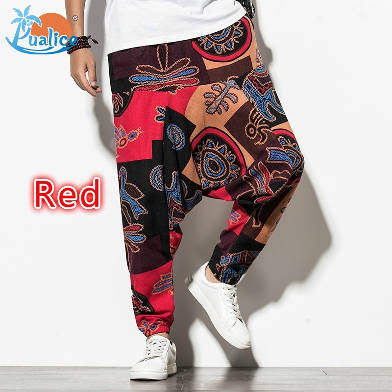 Quần Dài Cotton Ống Rộng In Họa Tiết Vintage Thời Trang Mùa Hè Cho Nam
