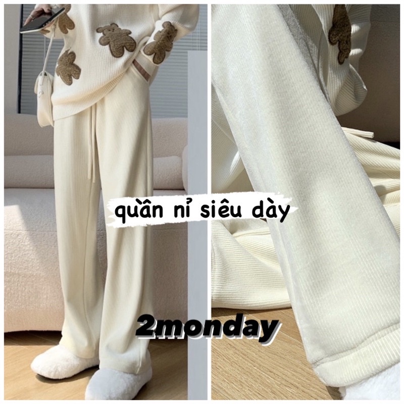 [Sẵn/Video] Quần Nỉ Đông Dày Dặn Ống Suông Mịn Quần Thể Thao Loại 1 2Monday