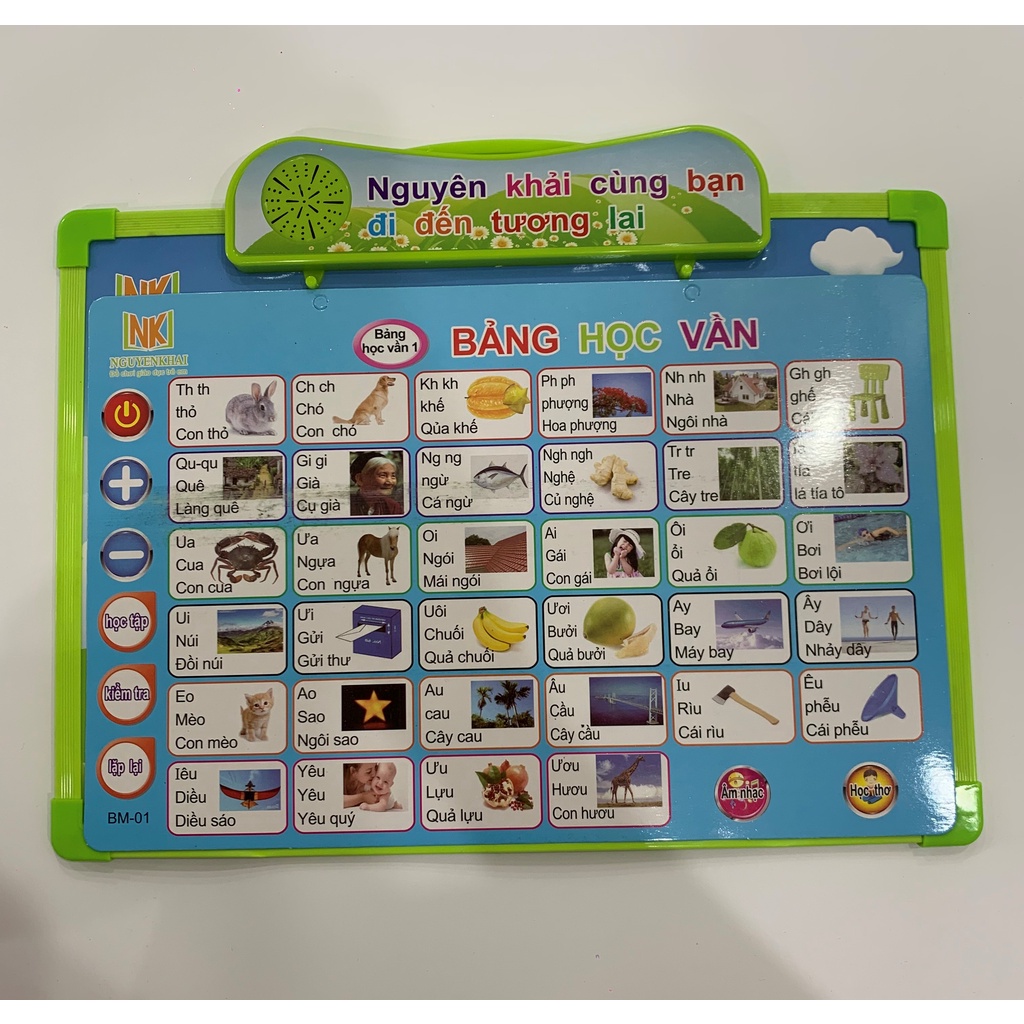 Bảng chữ cái điện tử thông minh dạy học âm vần tiếng Việt 7 chủ đề cho bé hàng Nguyên Khải chính hãng