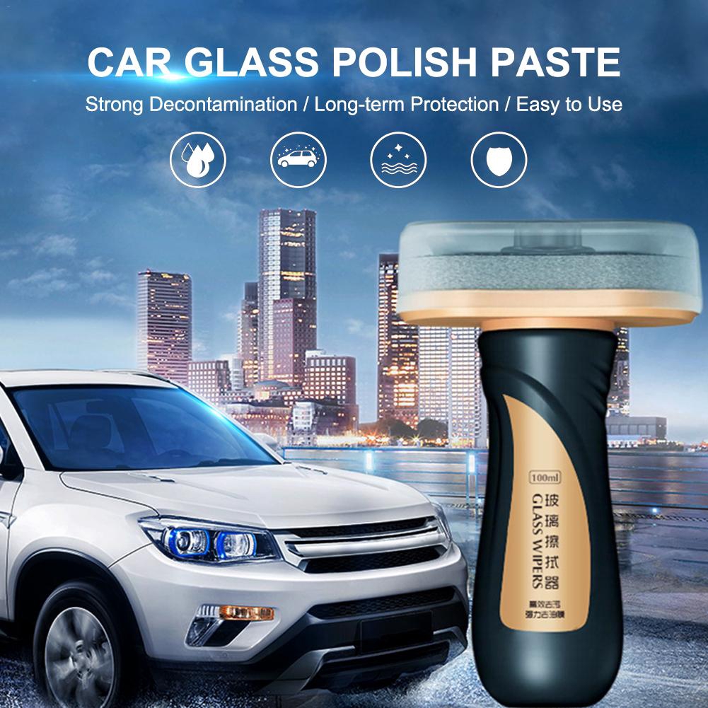 ღfengciღCar Glass Polish Paste Cleaning Paste Wax Glass Care Oil Remover Window Film Oil-Proof Film Agent Water Hydrophobic Paint for Auto 100mL