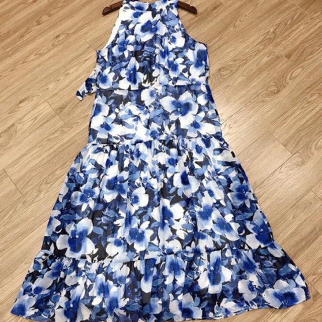 🌈 Sale Đầm voan hoa maxi cổ yếm xuất khẩu chỉ 179k!