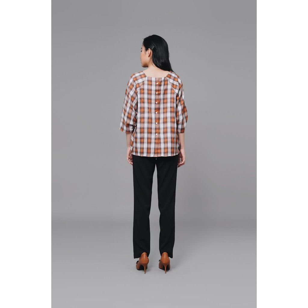 Áo cotton tay raglan kẻ cam C277 NỮ TNG