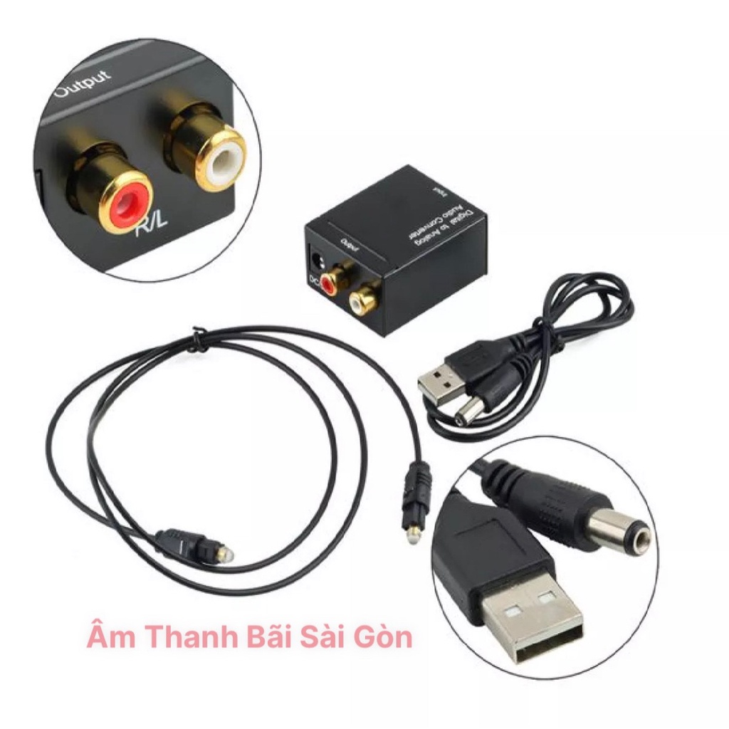 Bộ Chuyển Đổi Cổng Quang Tivi - Loa, Âm Ly + Cáp Optical 1m