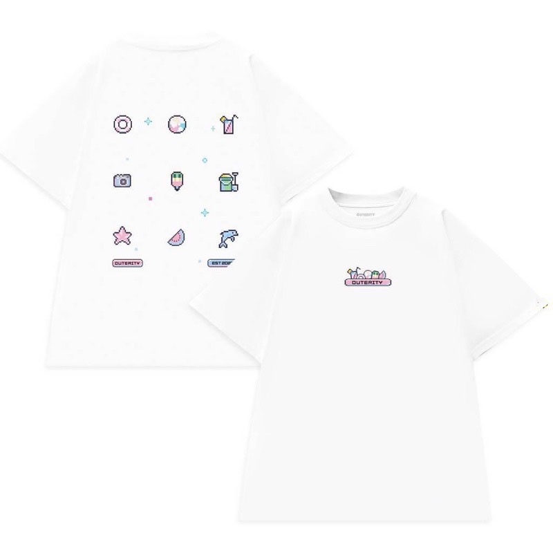Áo thun tay lỡ Pixel icon Tee Outerity 116W form rộng unisex phong cách Ulzzang