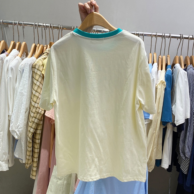 SUXI Áo Thun Tay Ngắn In Chữ Thiết Kế Mới Thời Trang Mùa Hè Theo Phong Cách Hàn Quốc Cho Nữ