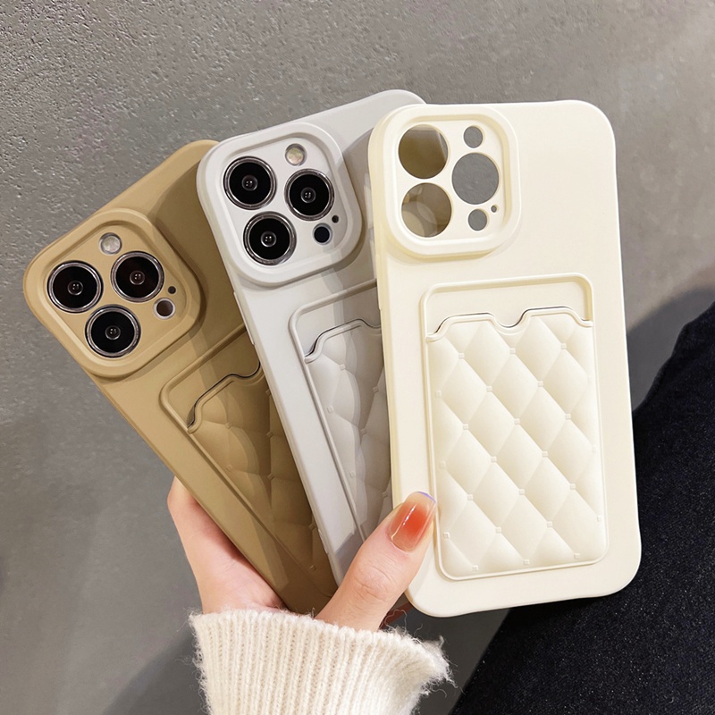 Ốp Điện Thoại Silicon Có Ngăn Đựng Thẻ Cho iPhone 14 13 12 11 Pro Max XS XR X 8 7 Plus + SE 2020