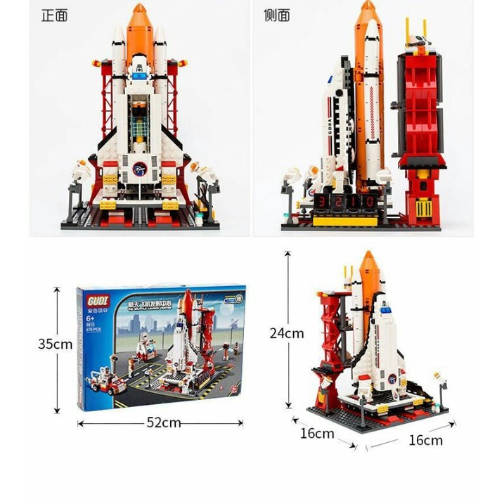 Bộ lắp ghép Lego Tàu Vũ Trụ Không Gian 679 chi tiết siêu nét đẹp, khơi sáng tạo cho bé (Hộp xanh Gudi chuẩn xịn)