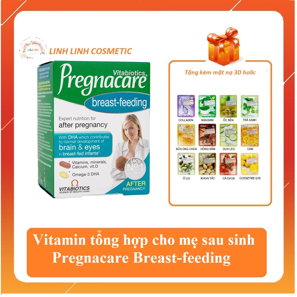 [Tặng kèm mặt nạ] Vitamin PREGNACARE BREASTFEEDING Bổ Sung Chất Cho Sữa Mẹ