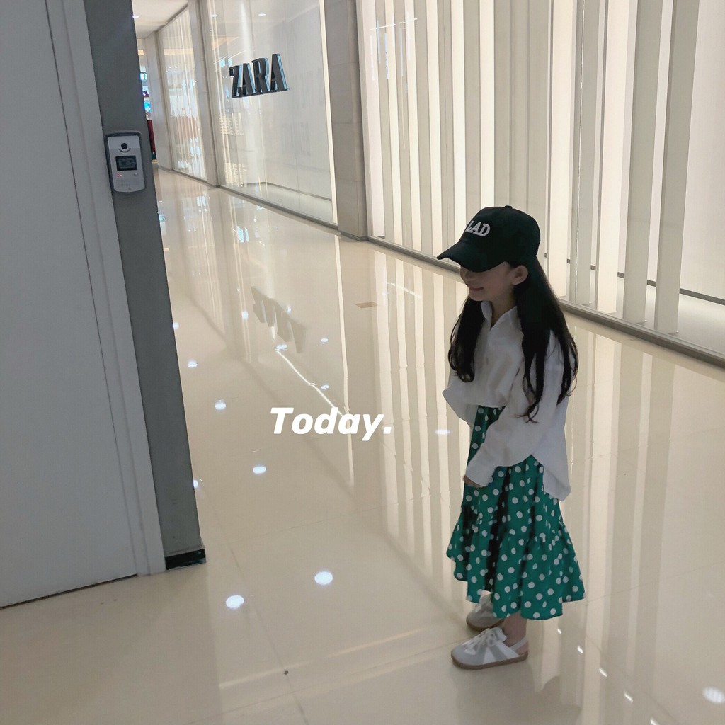 Chân Váy Chấm Bi Xanh Lá B63 bé gái 20974