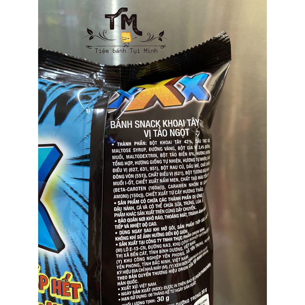 Bánh Snack X - Crunch khoai tây vị tảo ngọt 30g, đô ăn vặt