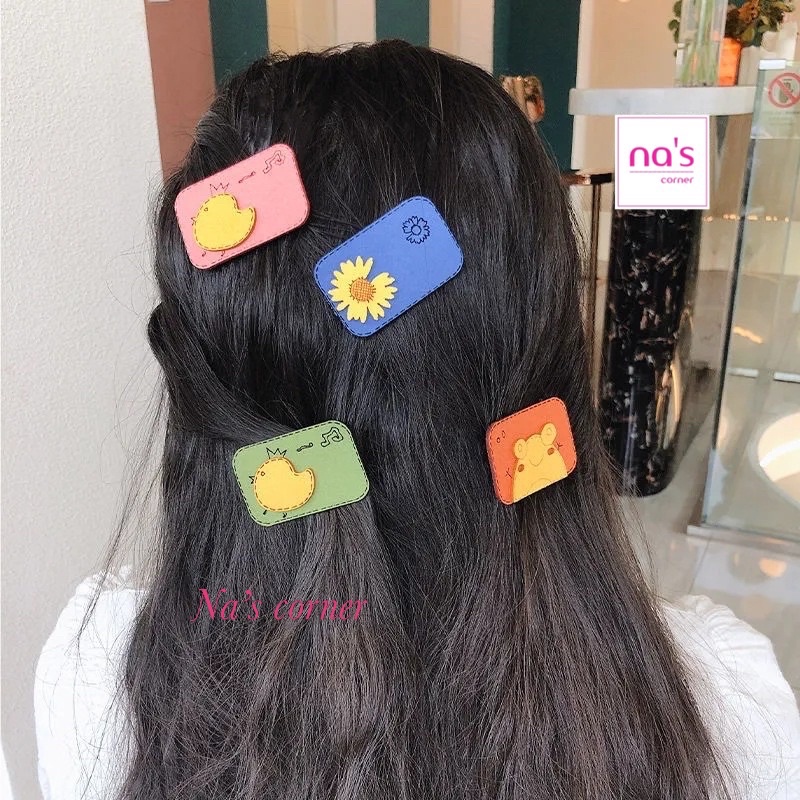 Miếng dán tóc mái nhỏ họa tiết hoạt hình dễ thương phong cách Hàn quốc