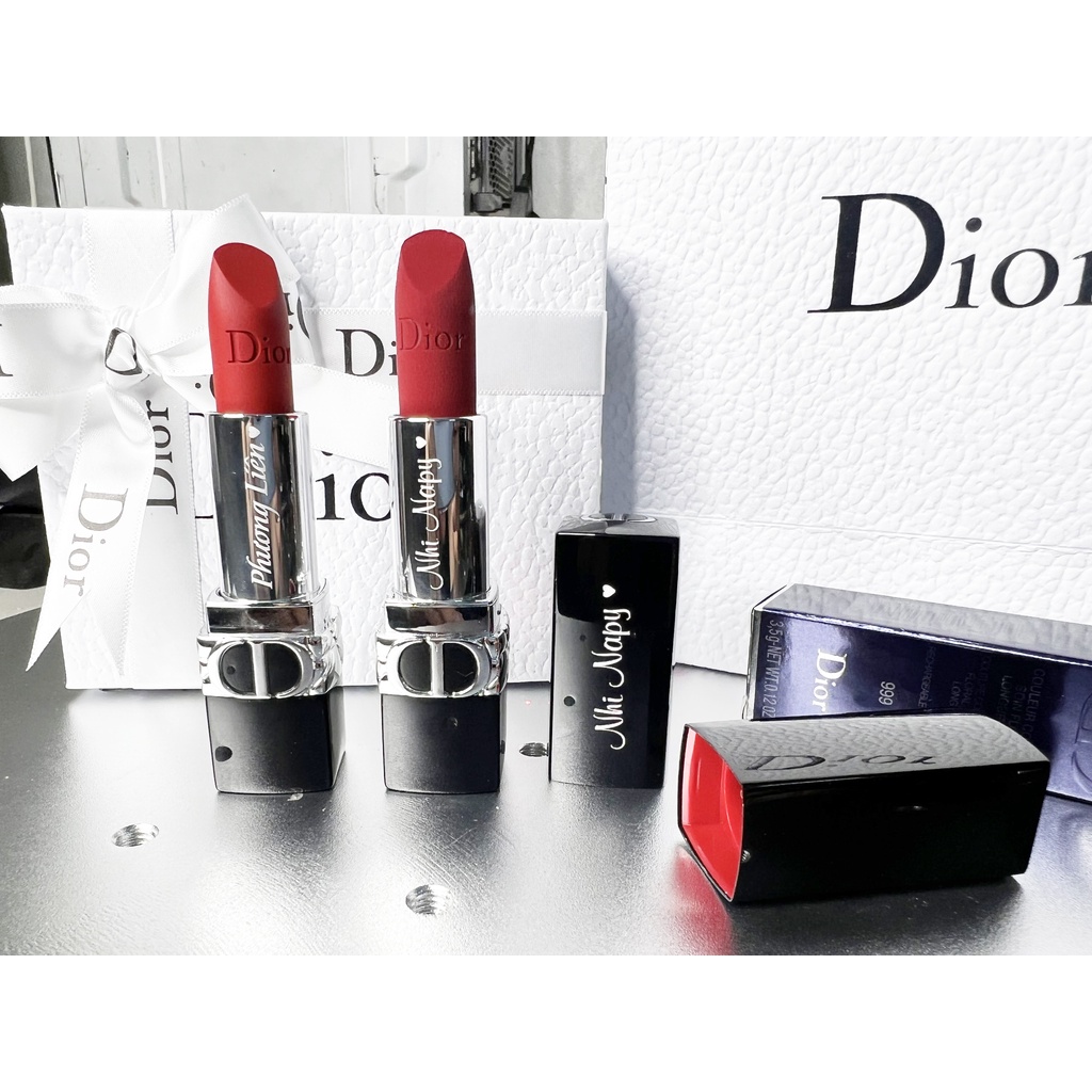 [Mẫu Mới 2021] Son Dior Rouge 999 Matte Màu Đỏ Tươi , satin, velvet full size tặng kèm FullBox Túi Hộp Hãng