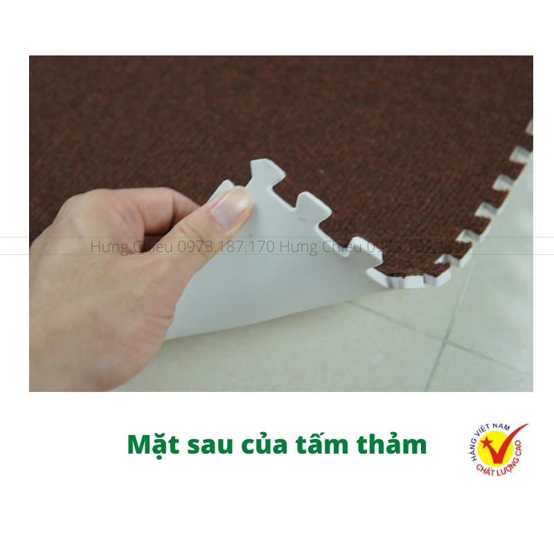 Thảm nỉ ghép miếng trải sàn chống trơn trượt Tường Lâm tấm 40x40cm