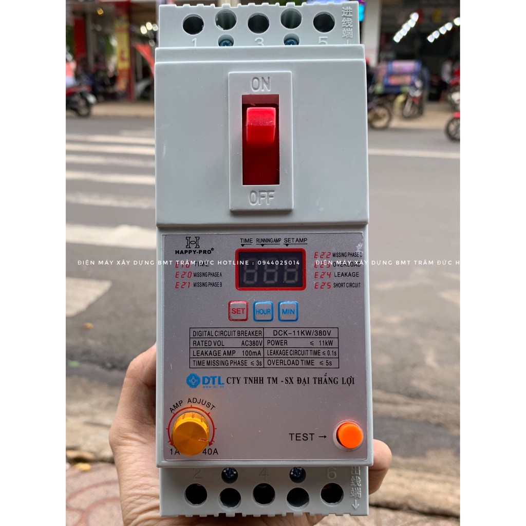 Aptomat chống mất pha chống giật Baili 63A