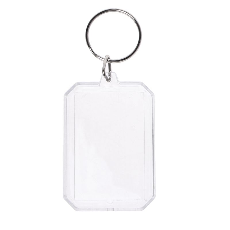 Móc Chìa Khóa Màu Trong Suốt Sáng Tạo Kèm 10 Tấm Chèn Ảnh Của Bạn