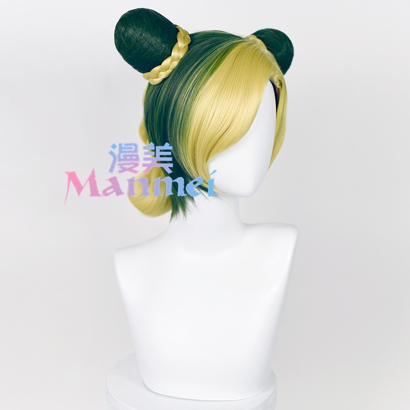 Bộ Tóc Giả Ngắn Hóa Trang Nhân Vật JoJos Bizarre Adventure Jolyne Cujoh JOJO Kèm 2 Búi Tóc Giả Chịu Nhiệt