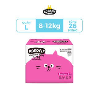 Tã Quần KOKOFiT Hàn Quốc Size L Mèo 26 Miếng Bịch Cho Bé Từ 8 - 12kg