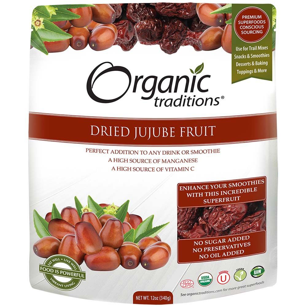 Táo đỏ (táo tàu) hữu cơ Organic Traditions 340g