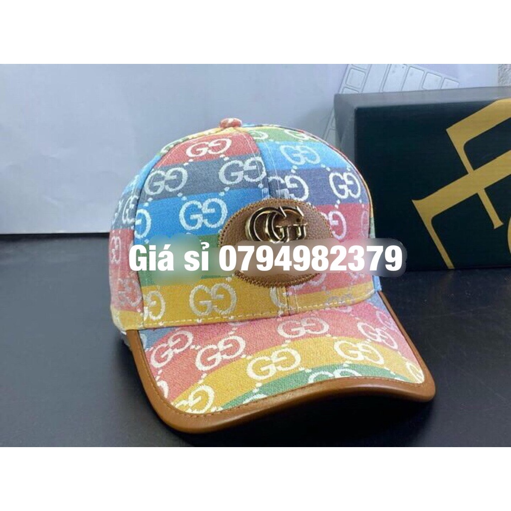 Mũ lưỡi trai vải lụa viền da - Nón GG dệt 3D vnxk hàn quốc trend thời trang trẻ (Cap-Nón(Most))